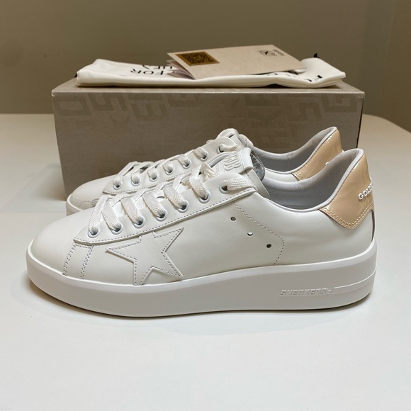 Golden Goose Pure Star Sneaker White/Creamy White Heel sz 40 NIB - Picture 2 of 10